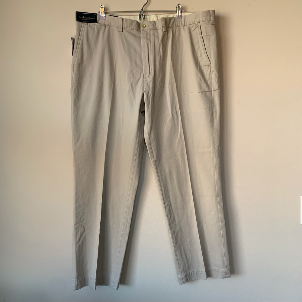 Polo by Ralph Lauren NWT Dead Stock Preston Pant Khaki 100% Cotton Size 42 x 32